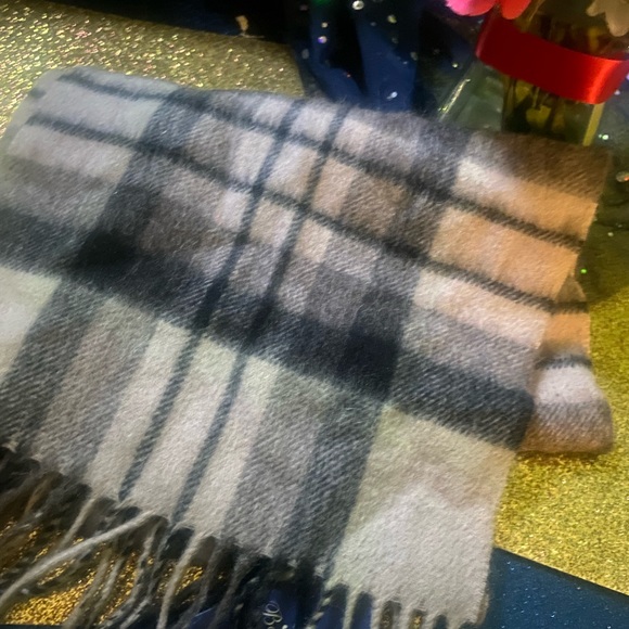 BALLANTRAE EDINBURGH 100% LAMBSWOOL RUSTIC LIGHT PINK BLK PLAID LUX Scarf - Picture 9 of 10